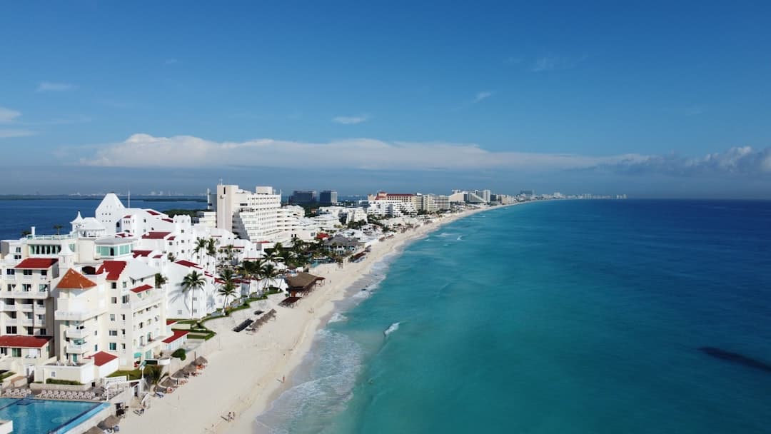 Piękne plaże Cancun z lotu ptaka