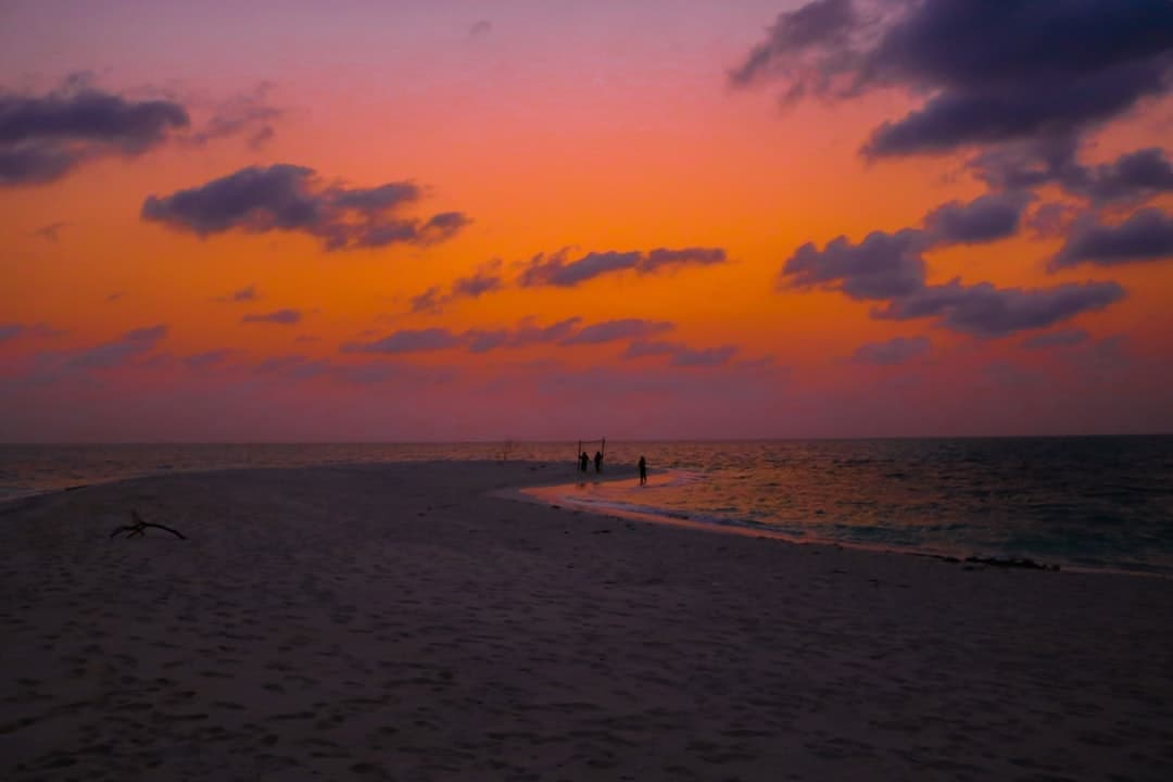 Piękny zachód słońca na plaży w Zanzibarze