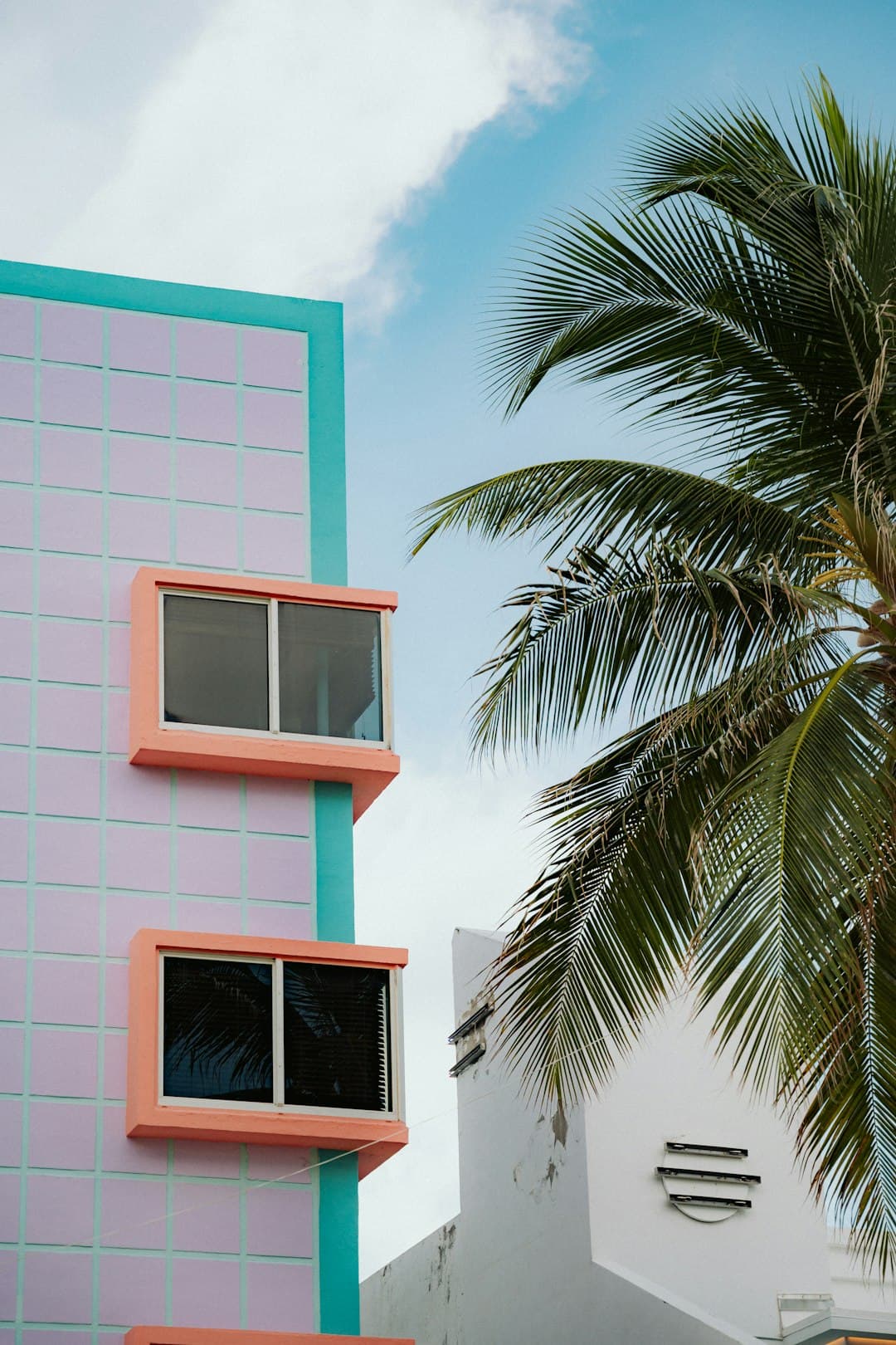 Budynki Art Deco w Miami podczas zachodu słońca