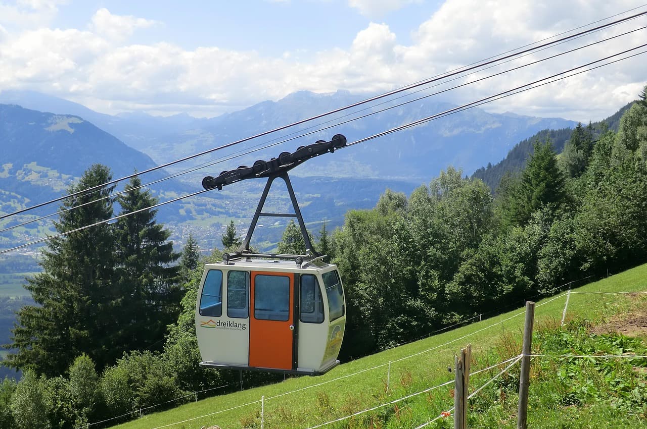 Widok z kolejki gondolowej Kölner Seilbahn